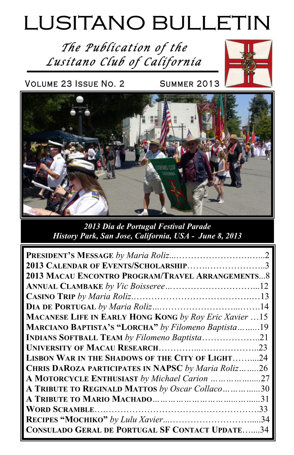 2013 Summer Lusitano Bulletin