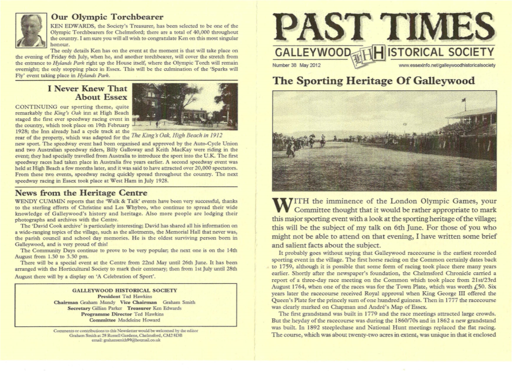 The Sporting Heritage of Galleywood