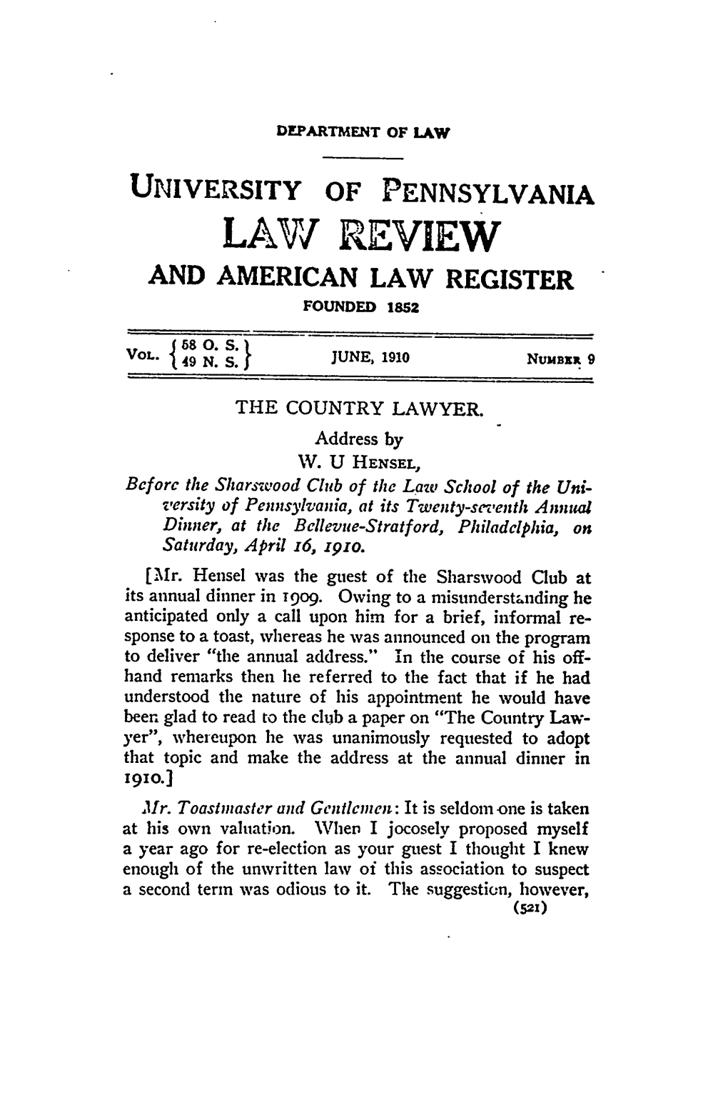 The Country Lawyer