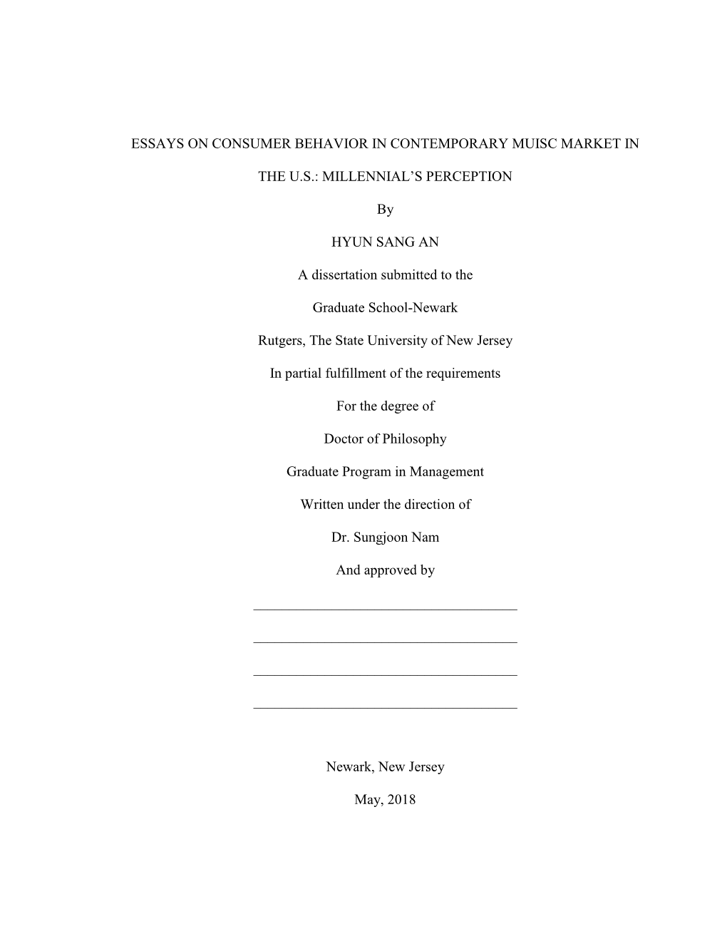 Essays on Consumer Behavior in Contemporary Muisc Market In