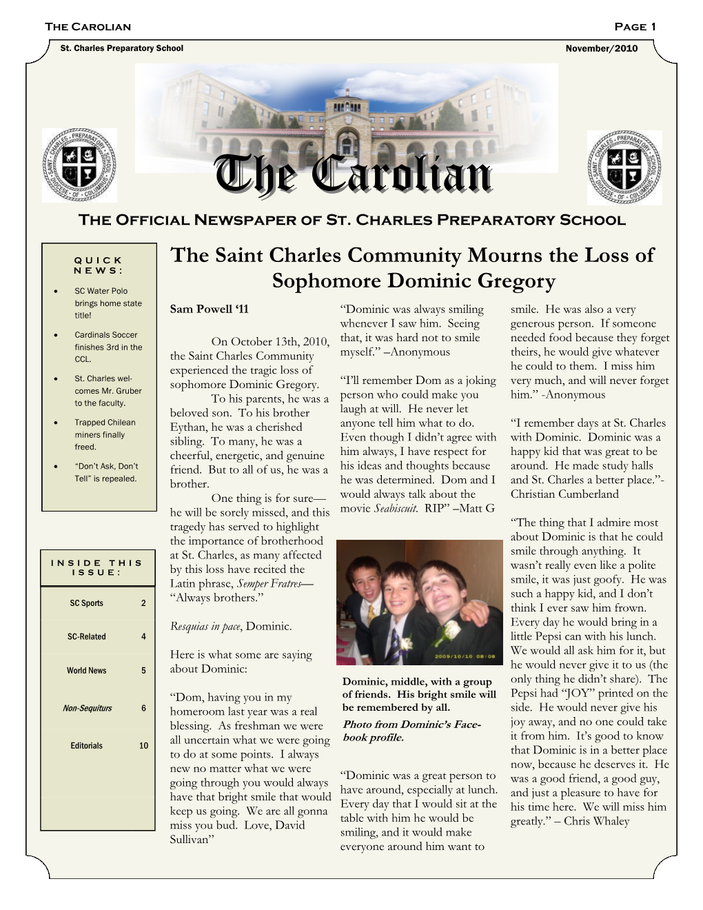 The Carolian Page 1