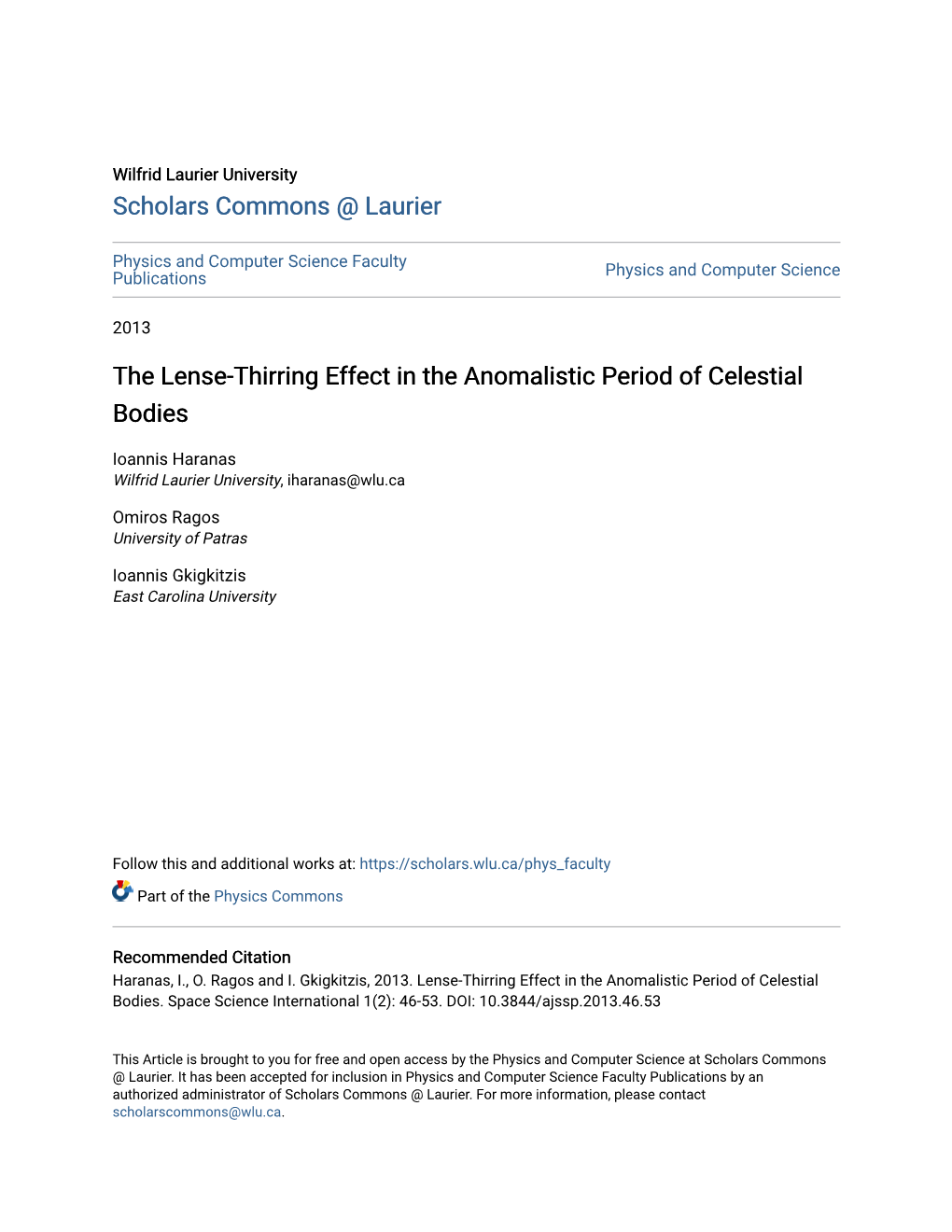 The Lense-Thirring Effect in the Anomalistic Period of Celestial Bodies