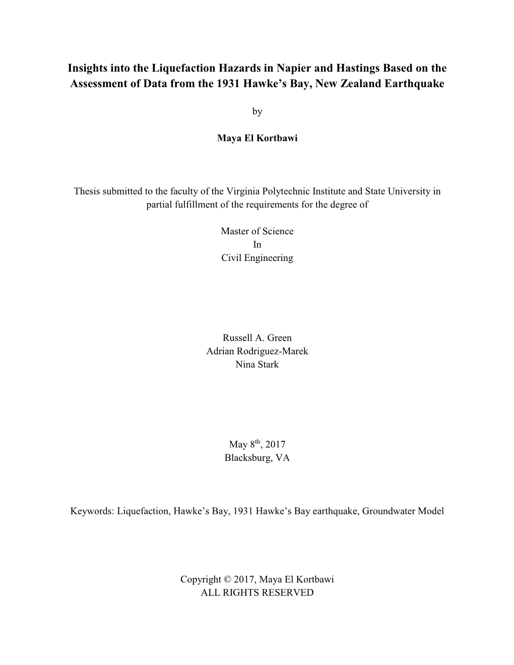 Insights Into the Liquefaction Hazards in Napier and Hastings Based on the Assessment of Data from the 1931 Hawke’S Bay, New Zealand Earthquake