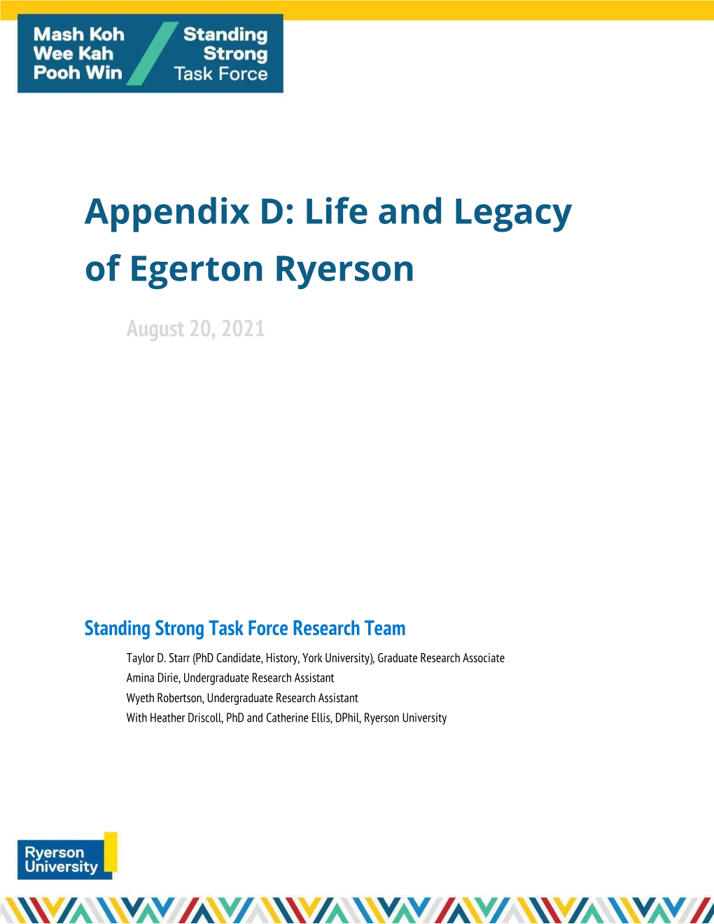 Appendix D: Life and Legacy of Egerton Ryerson