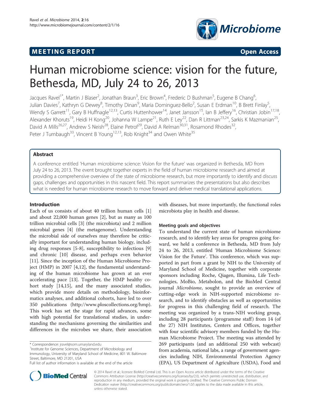 Human Microbiome Science