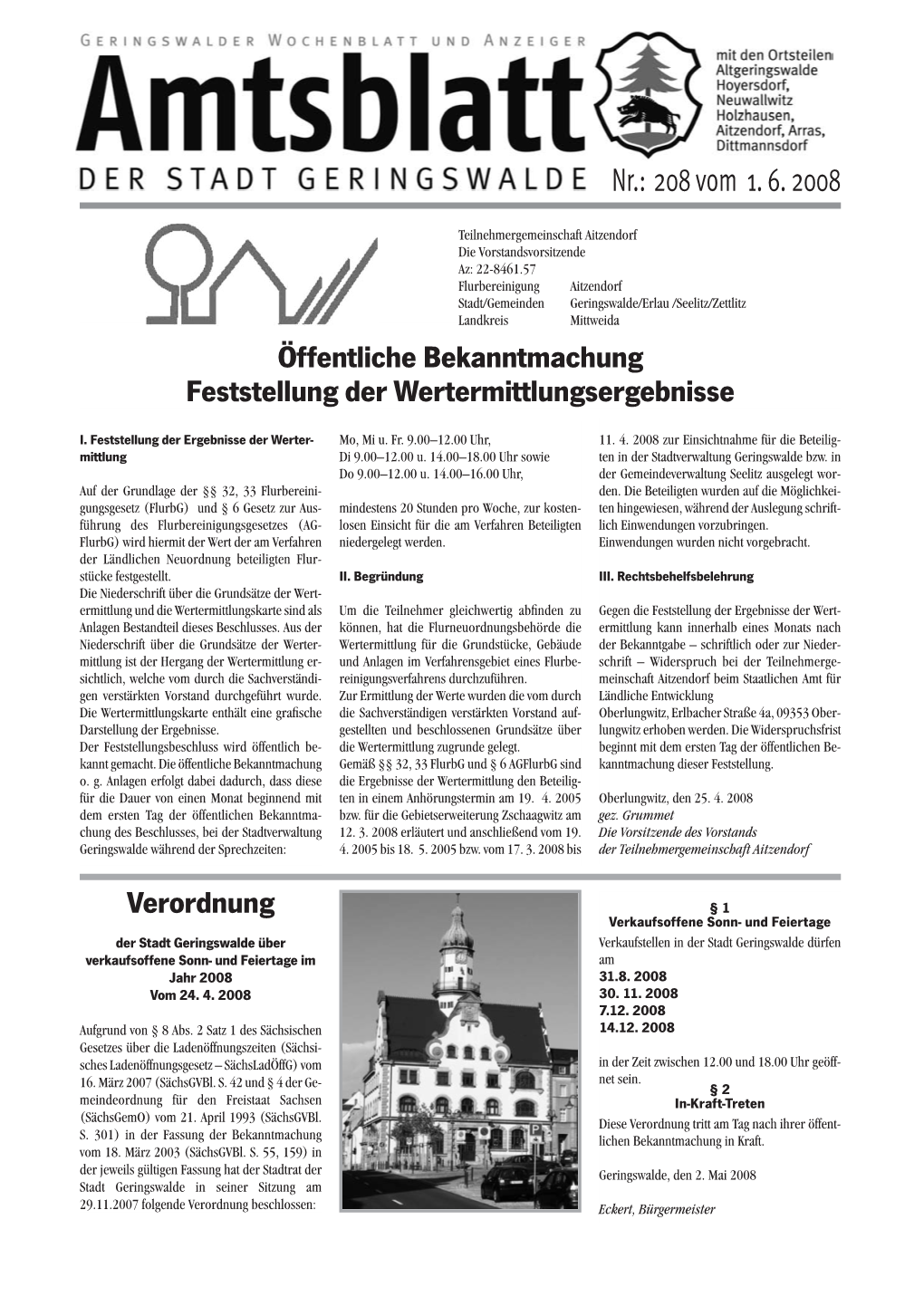 Nr.: 208 Vom 1. 6. 2008