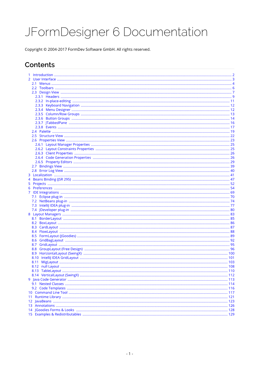 Jformdesigner 6 Documentation