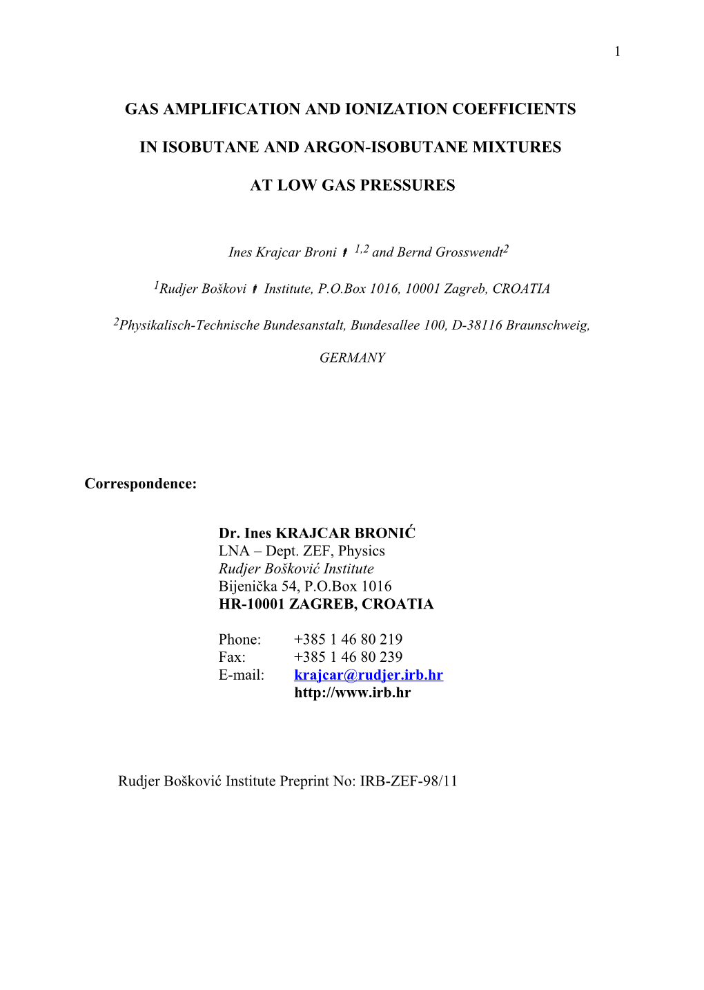 Gain Paper in Ar-Isobutane Mixtures