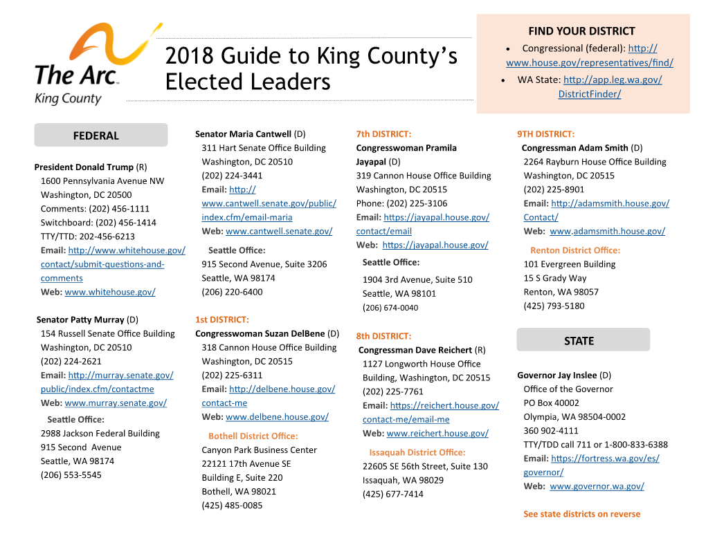 2018 Guide to King County's Elected Leaders
