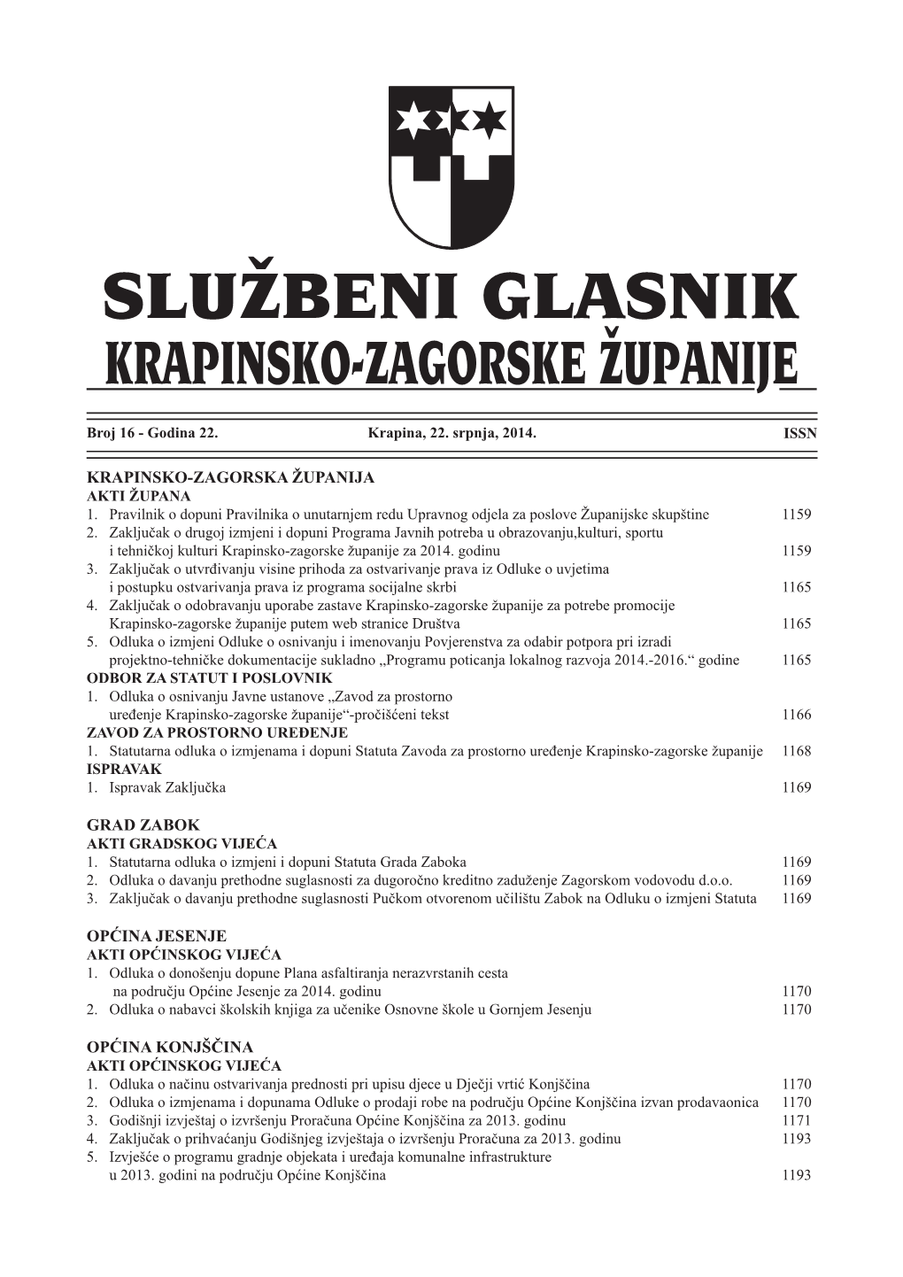 Krapinsko-Zagorska Županija Grad Zabok Općina Jesenje