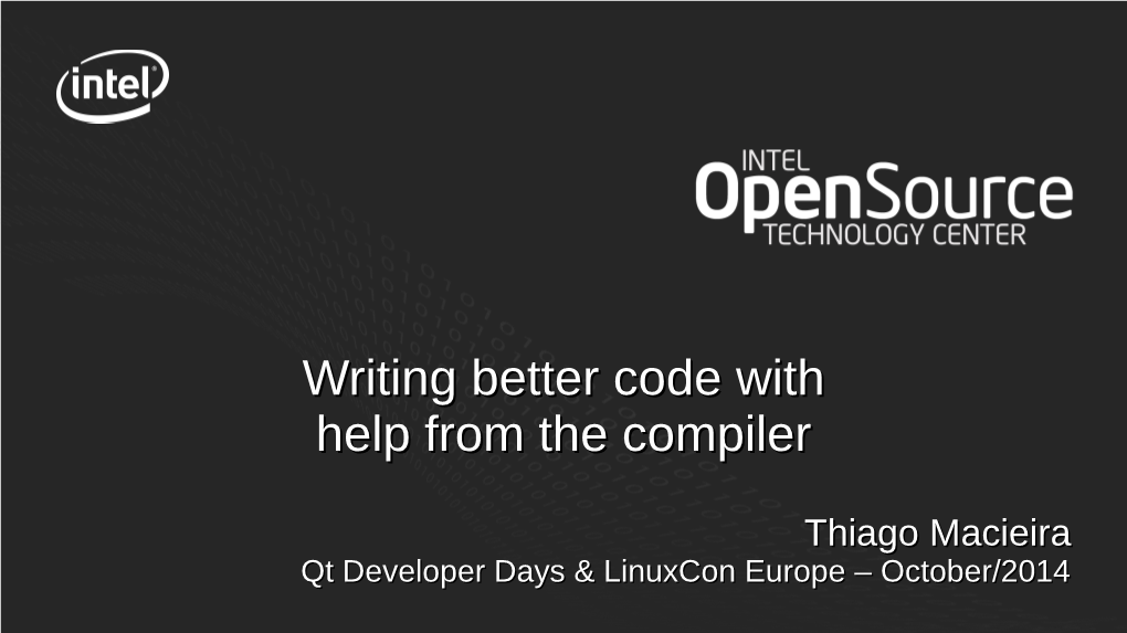 Writing Better Code Withhelp from the Compiler