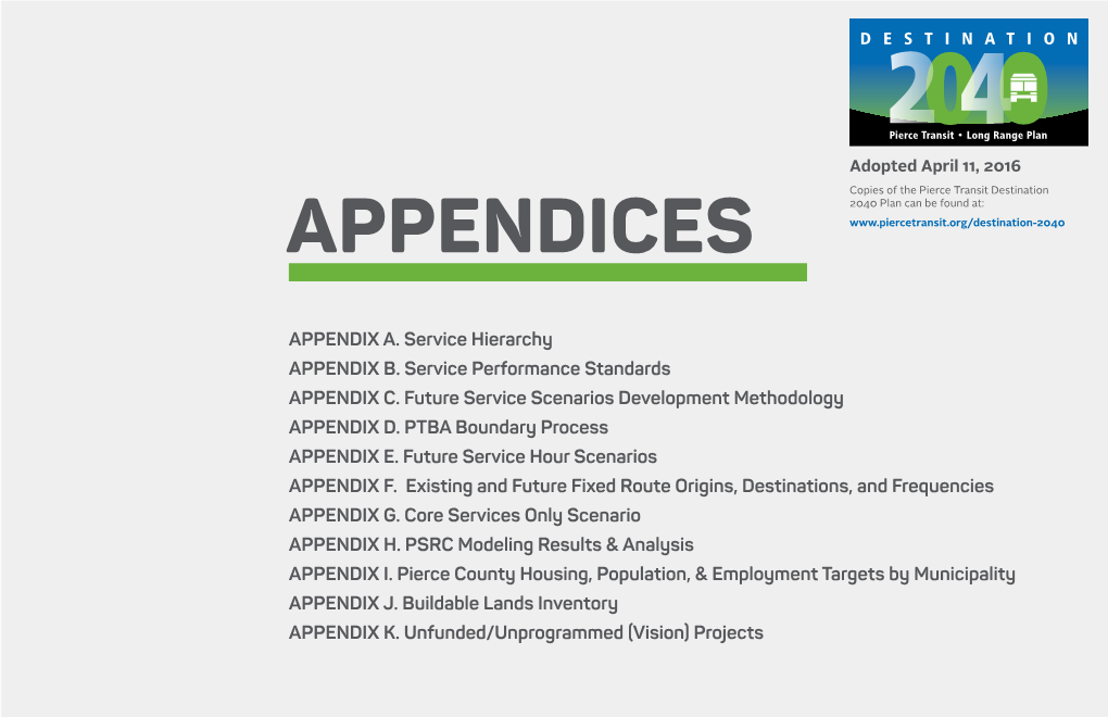 APPENDIX A. Service Hierarchy APPENDIX B