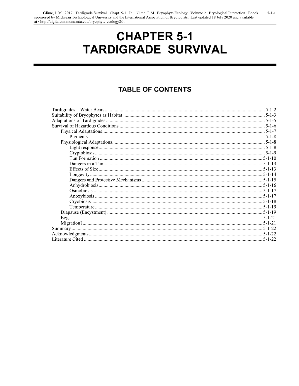 Tardigrade Survival