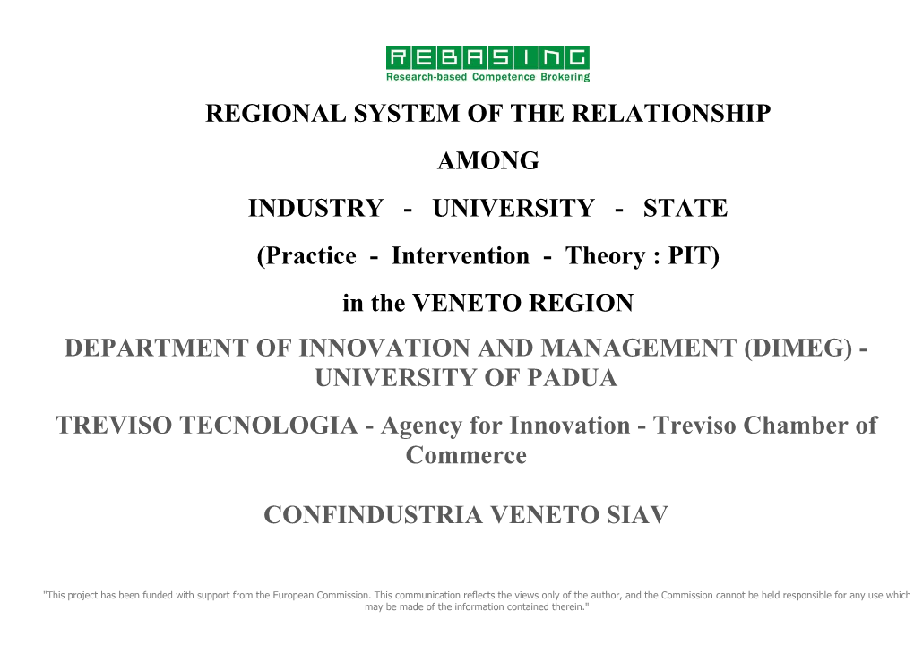 Regional System of the Relationship Among Industry