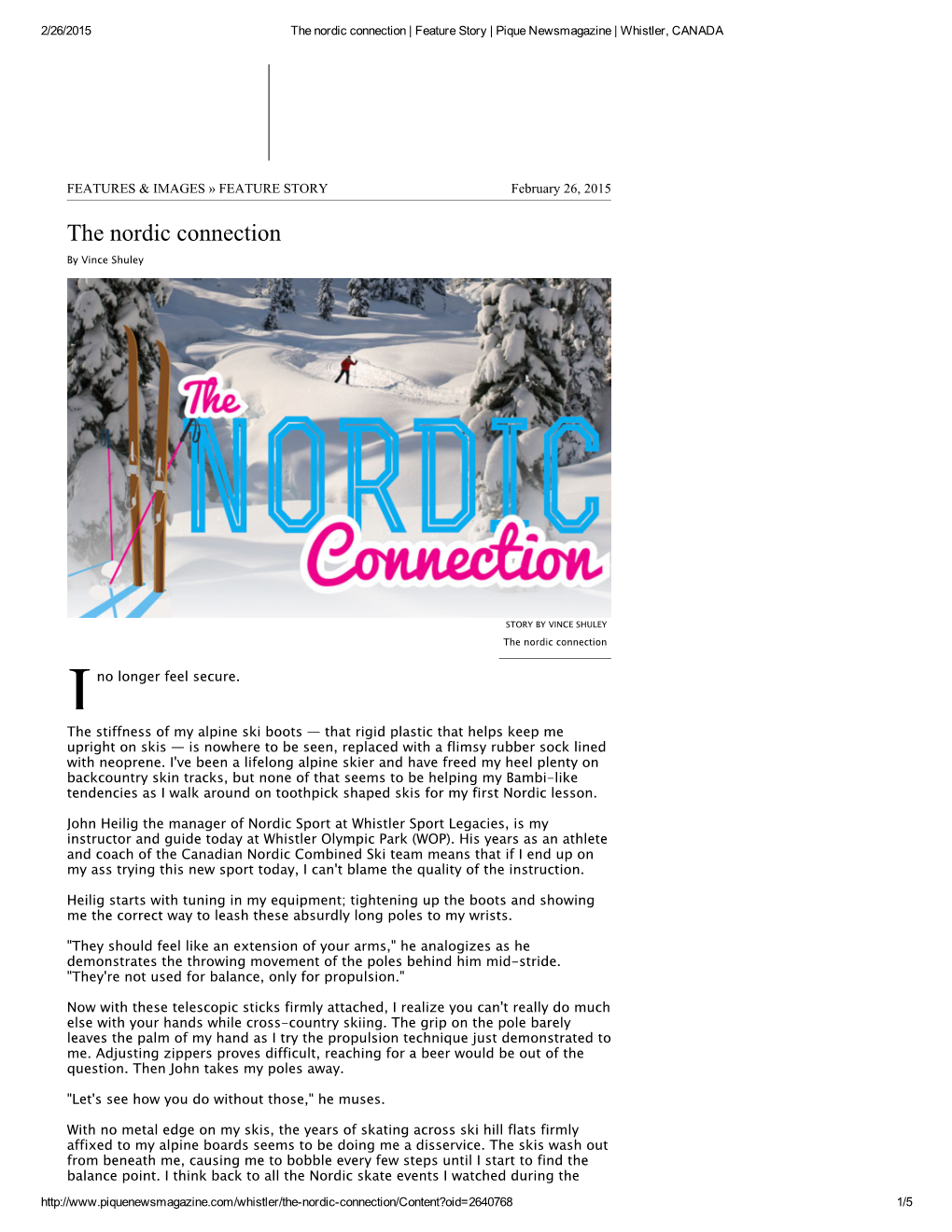 The Nordic Connection | Feature Story | Pique Newsmagazine | Whistler, CANADA