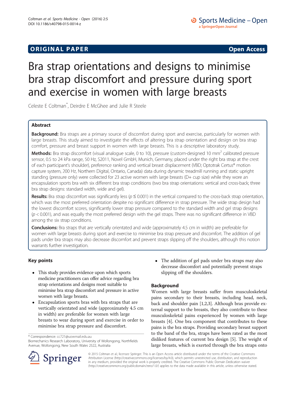 Bra Strap Orientations and Designs to Minimise Bra Strap