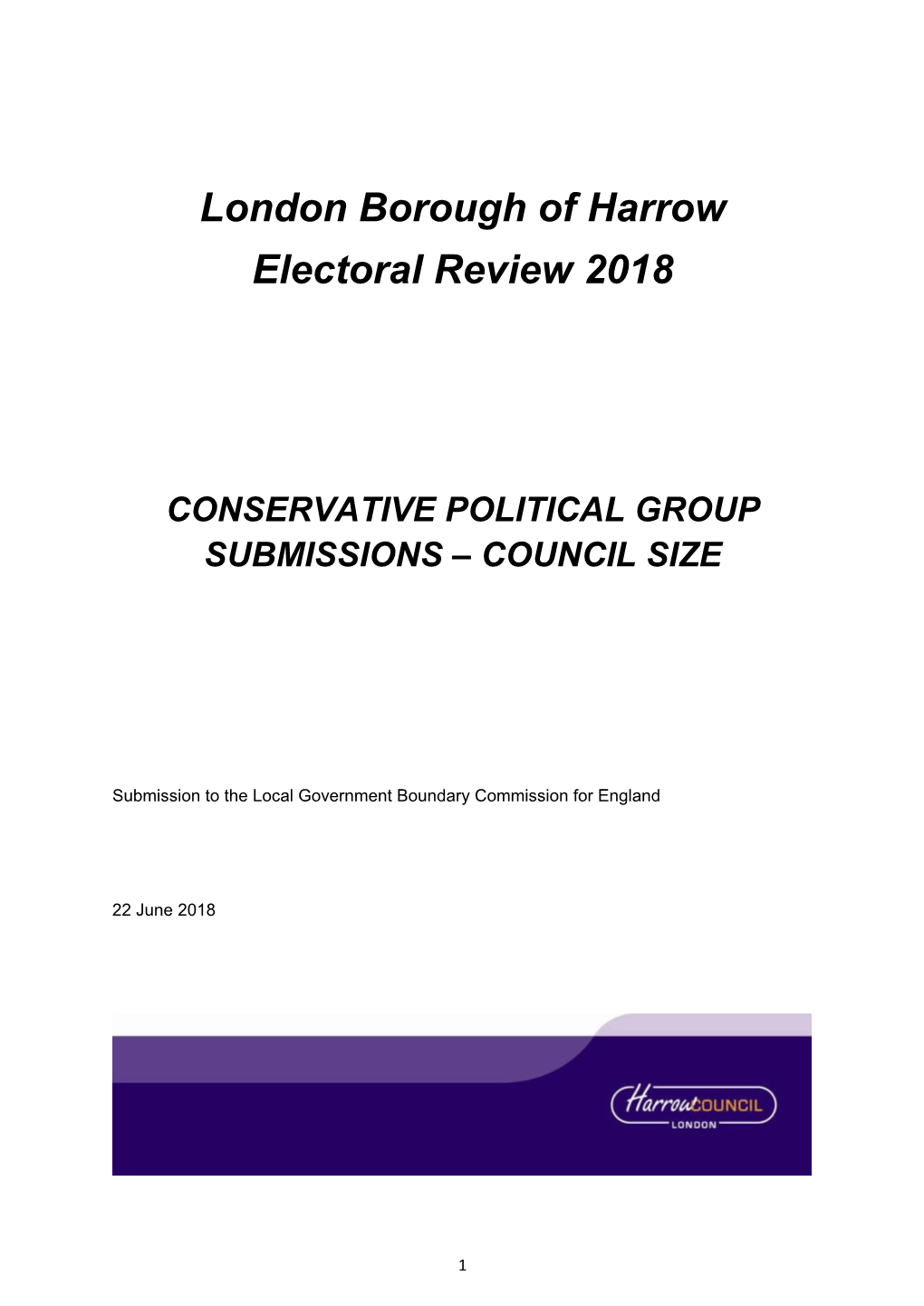 London Borough of Harrow Electoral Review 2018