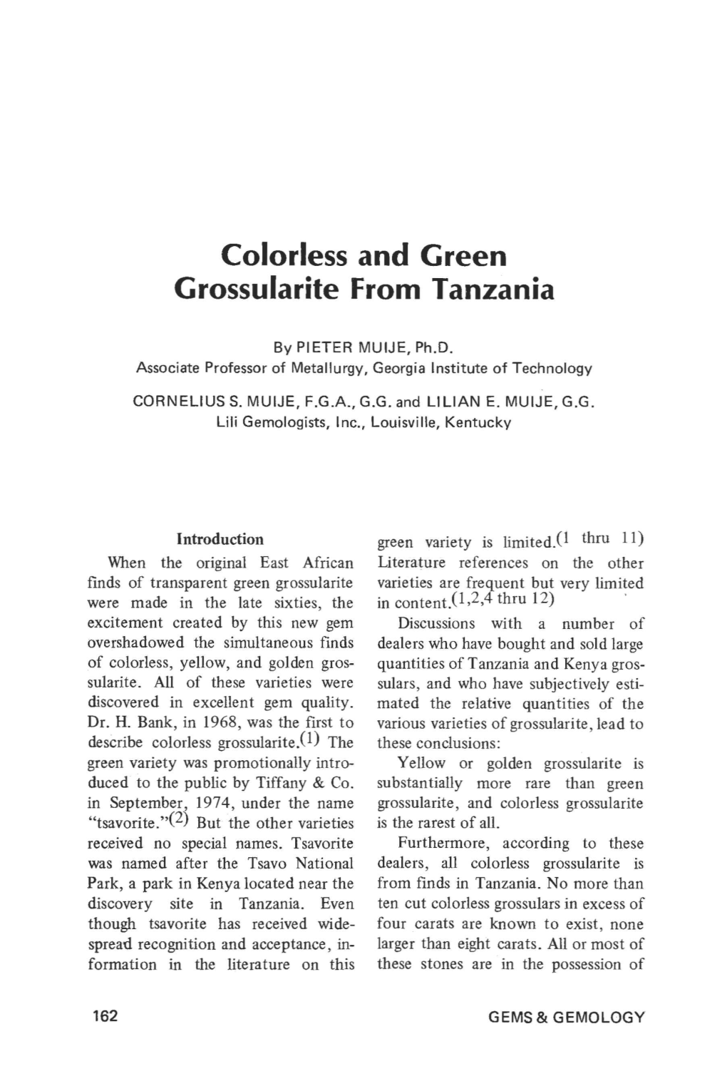 Colorless and Green Grossularite from Tanzania