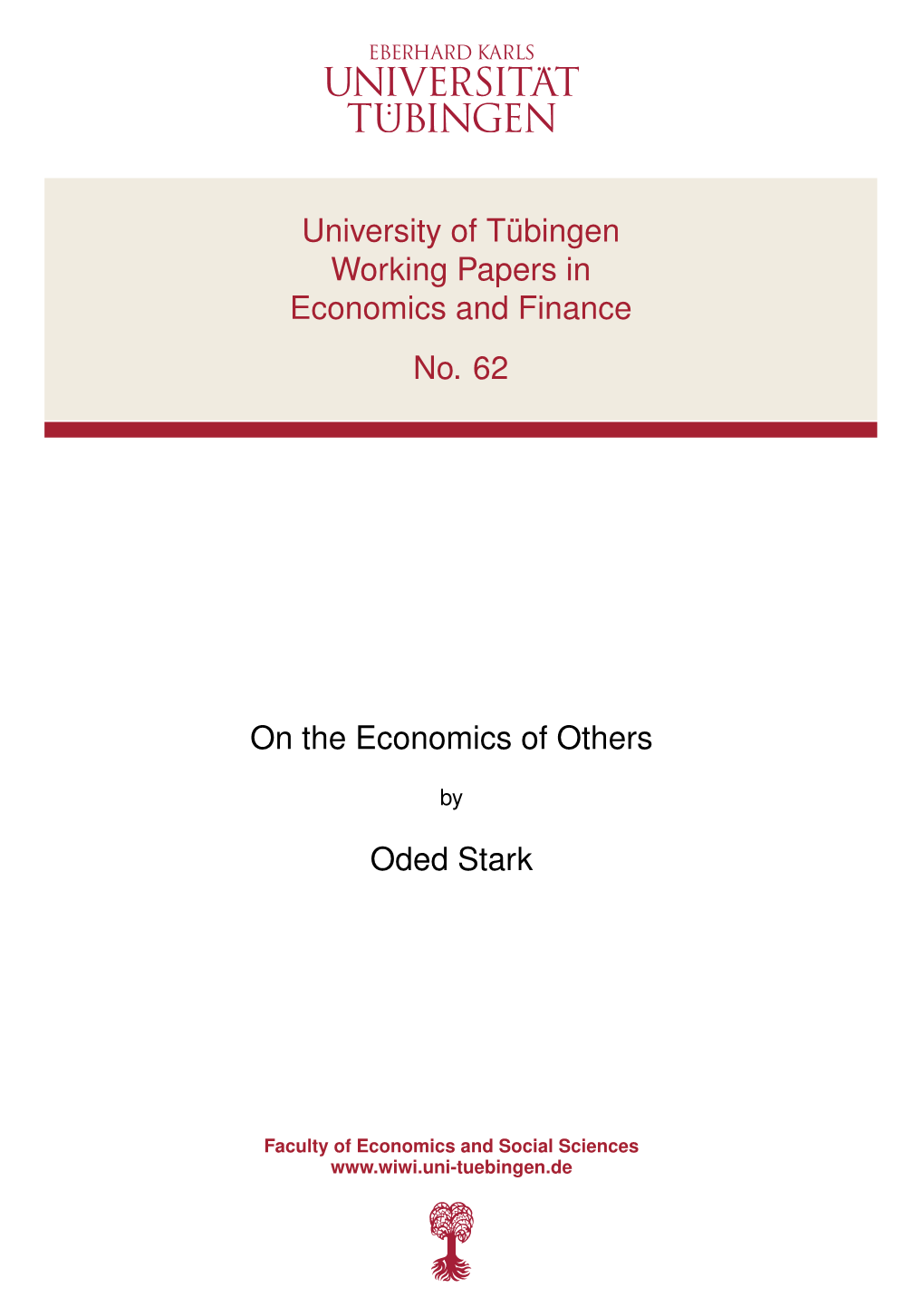 University of Tübingen Working Papers in Economics and Finance No