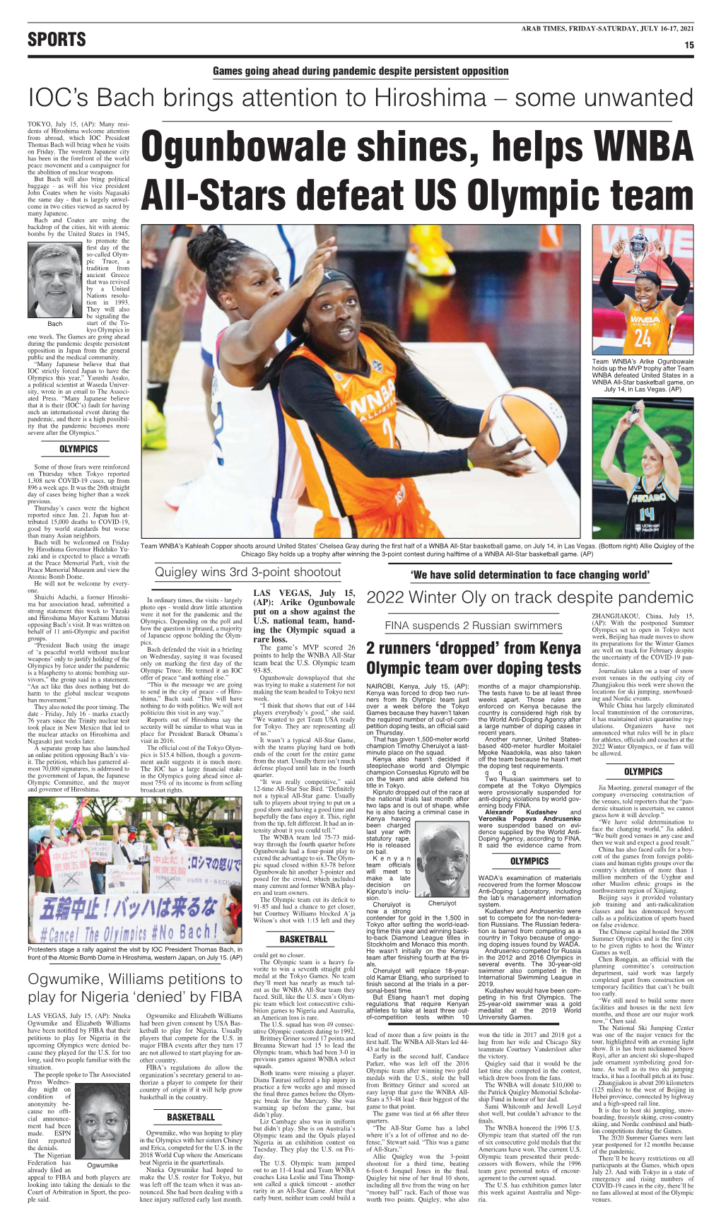 Ogunbowale Shines, Helps WNBA All-Stars Defeat US Olympic Team