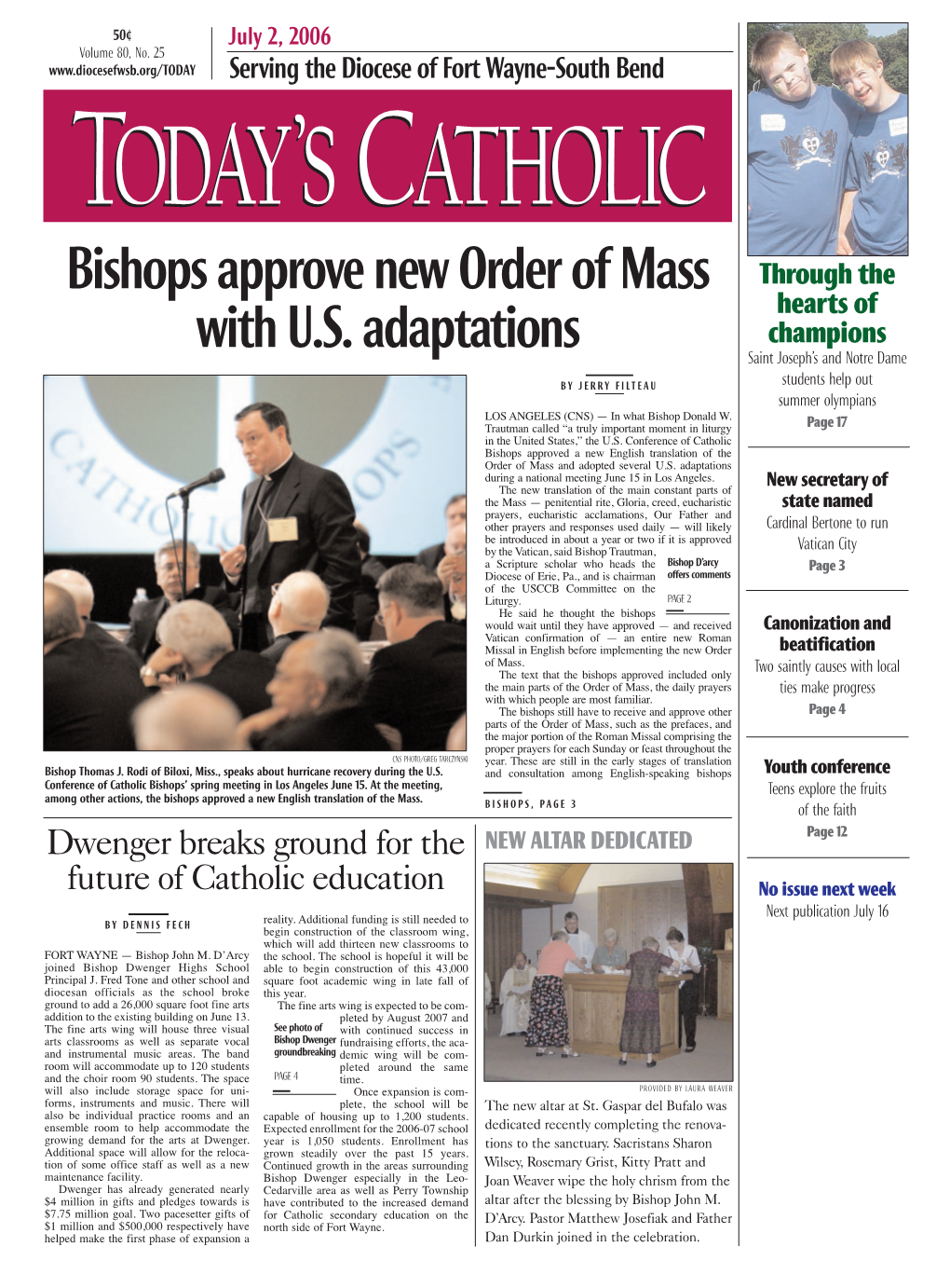 Bishops Approve New Order of Mass with U.S. Adaptations