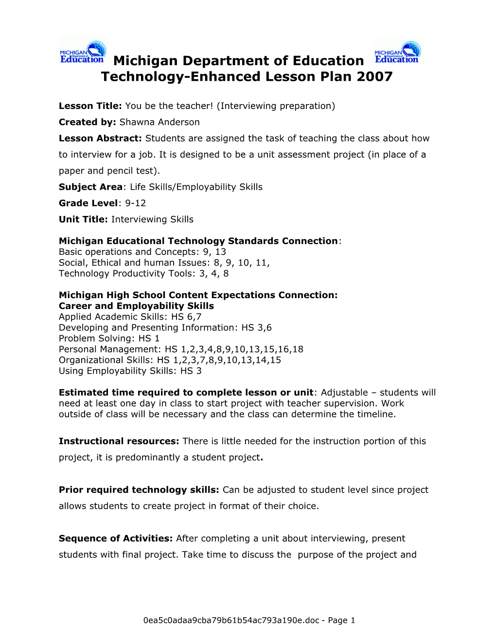 Michigan Department of Education s16