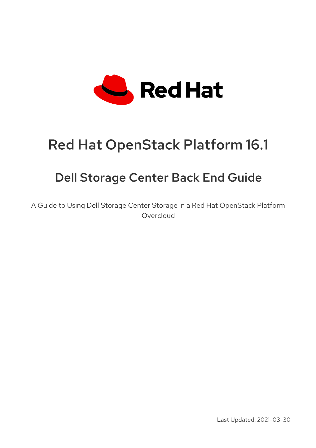 Red Hat Openstack Platform 16.1 Dell Storage Center Back End Guide