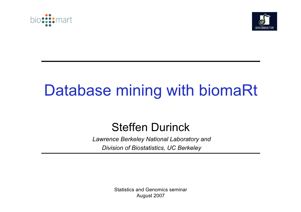 Database Mining with Biomart