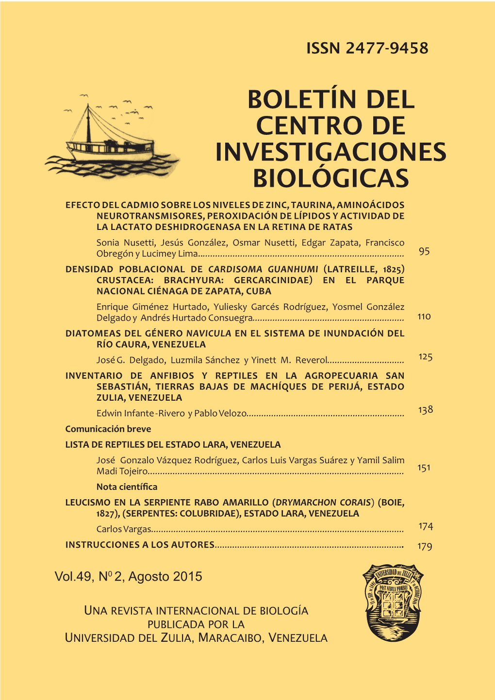 Boletín Del Centro De Investigaciones Biológicas