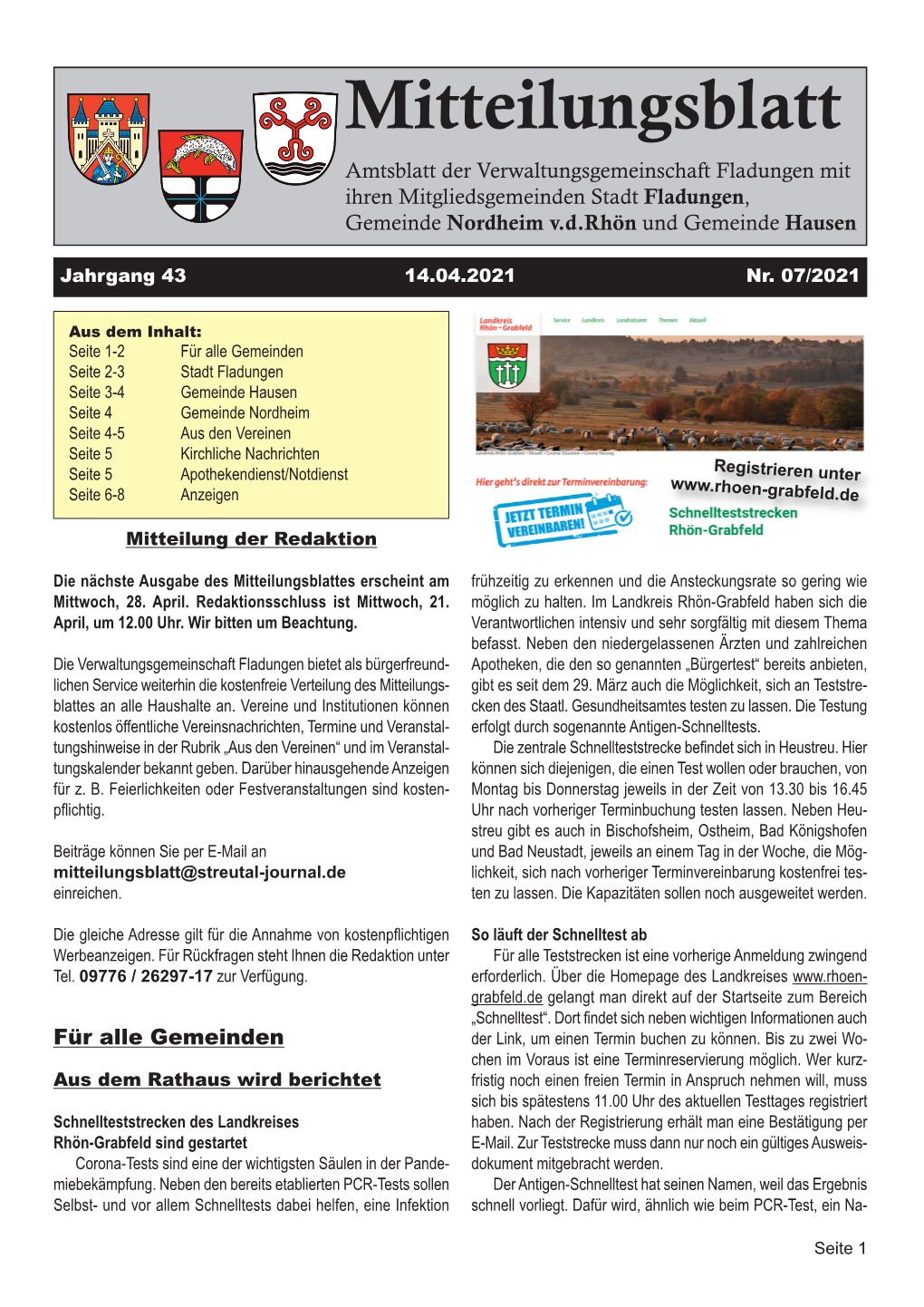 Mitteilungsblatt Fladungen