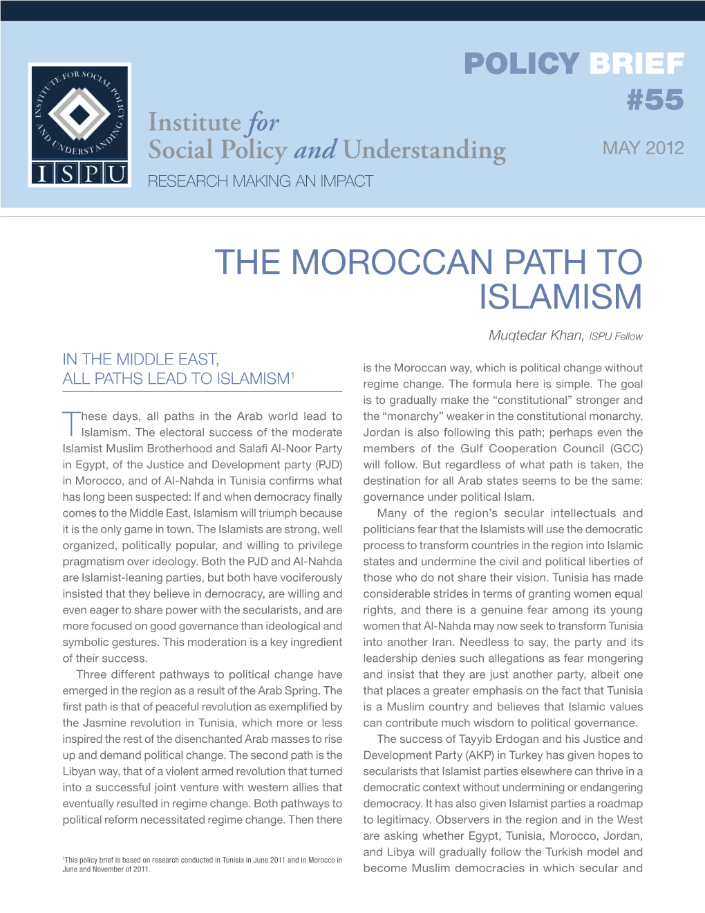 The Moroccan Path to Islamism
