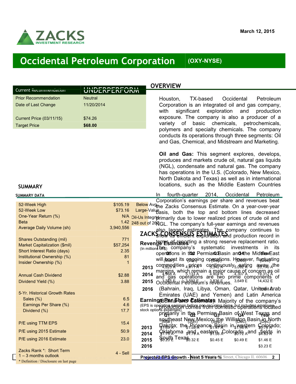 Occidental Petroleum Corporation