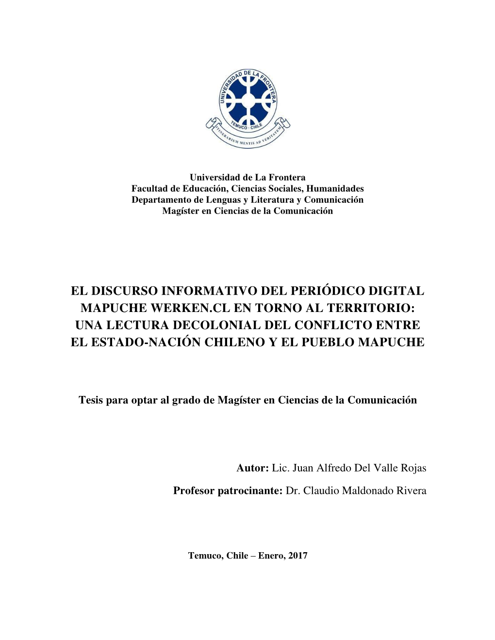 El Discurso Informativo Del Periódico Digital Mapuche