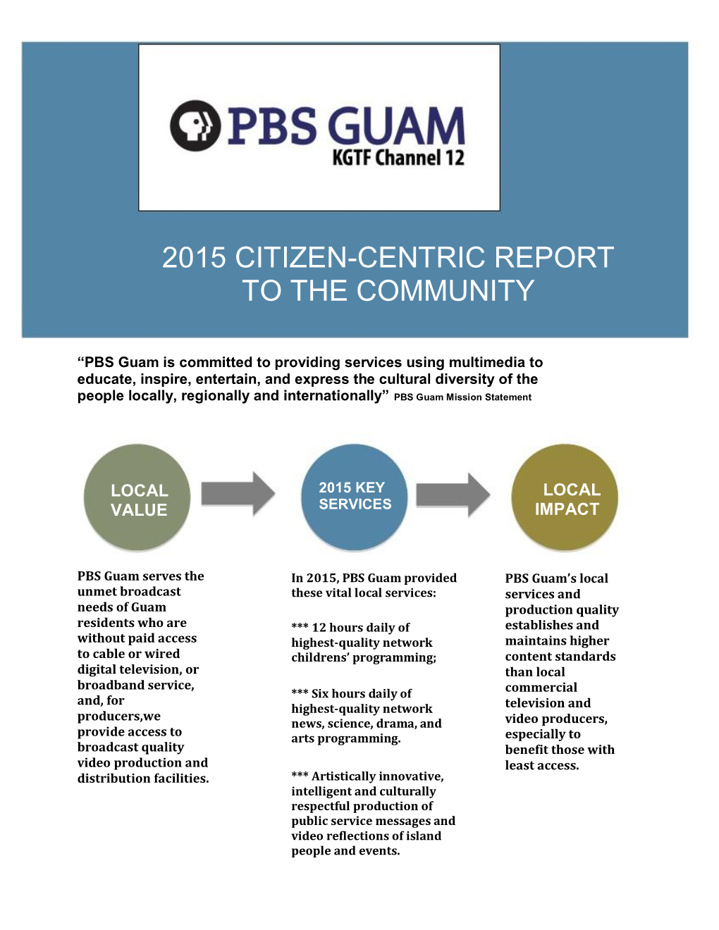 2015 Citizen-Centric Report to the Community