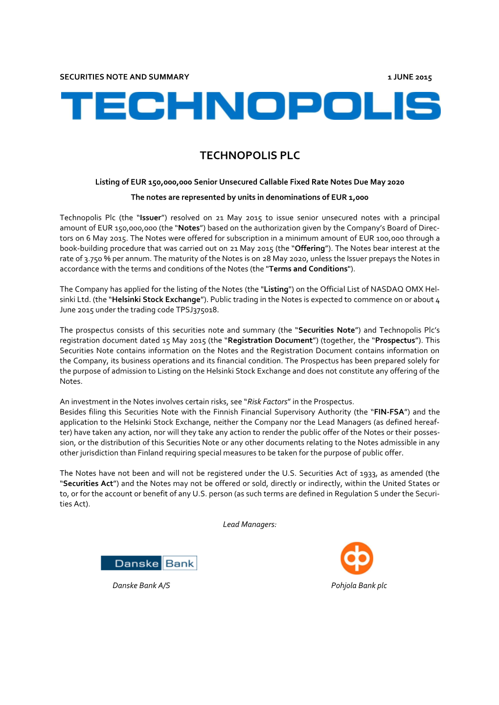 Technopolis Plc