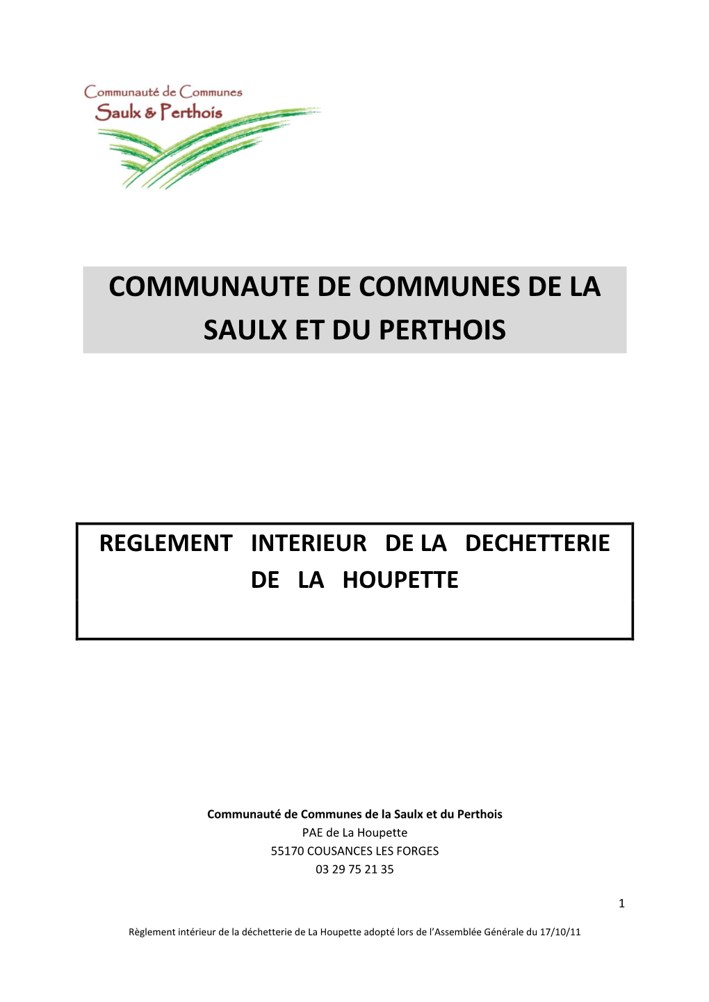 Communaute De Communes De La Saulx Et Du Perthois