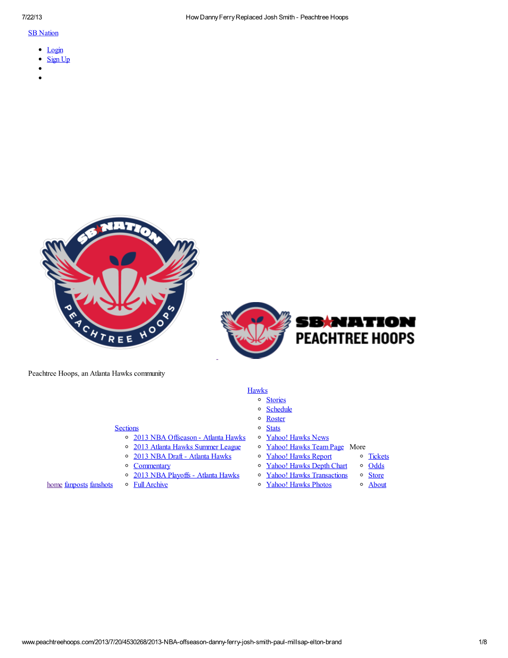 Sbnation Login Signup Peachtreehoops,Anatlantahawkscommunity Home Fanpostsfanshots Sections 2013Nbaoffseason-Atlantahawks 2013At