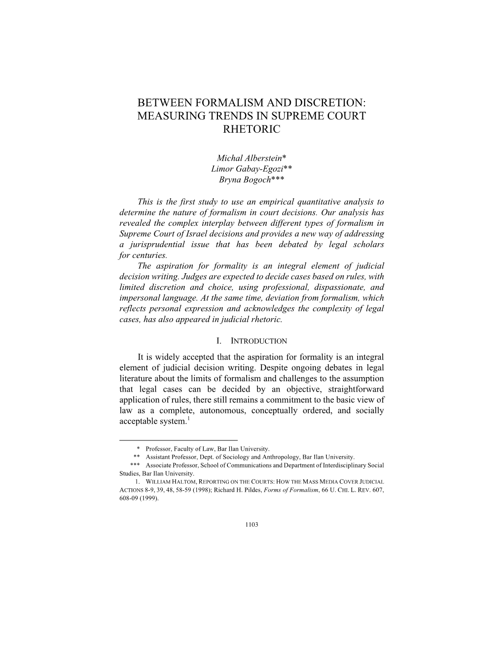 Between Formalism and Discretion: Measuring Trends in Supreme Court Rhetoric