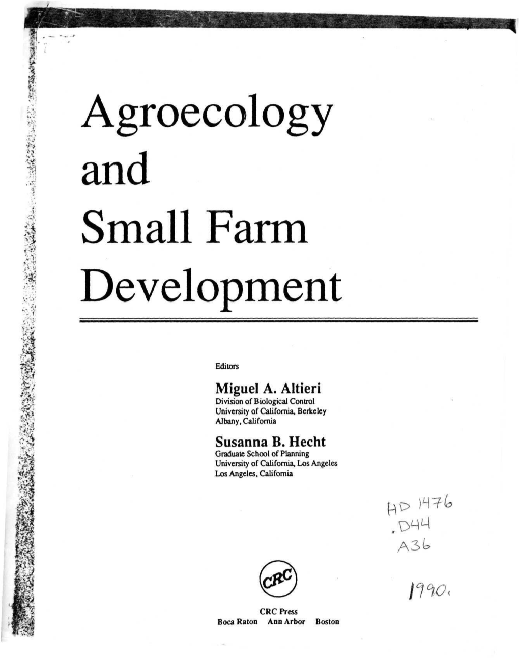 Agroecology and Small Farm Development