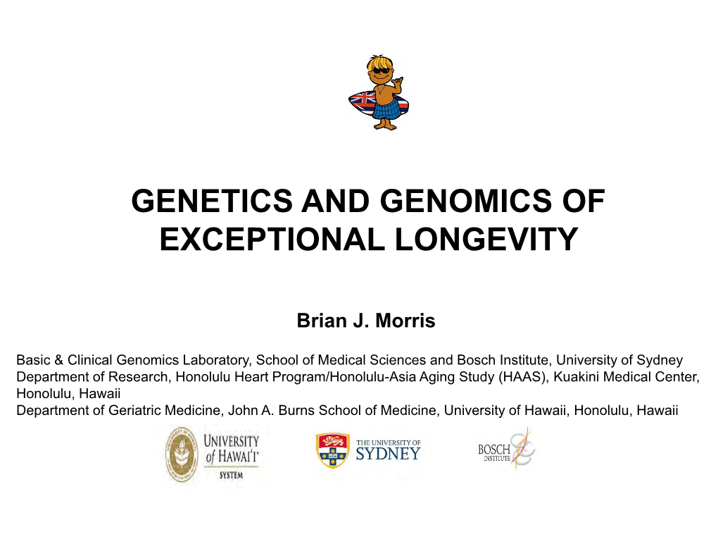 Genetics and Genomics of Exceptional Longevity | Living To