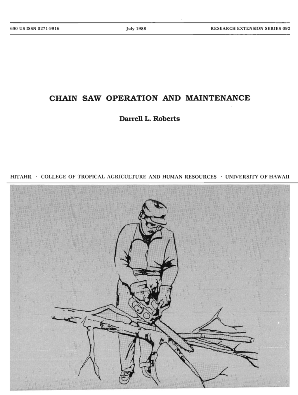 Chain Saw Operation and Maintenance