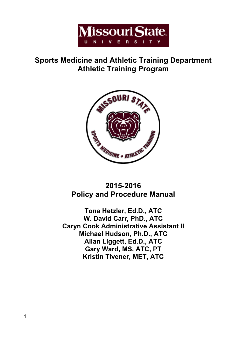 Sports Medicine and Athletic Training Department