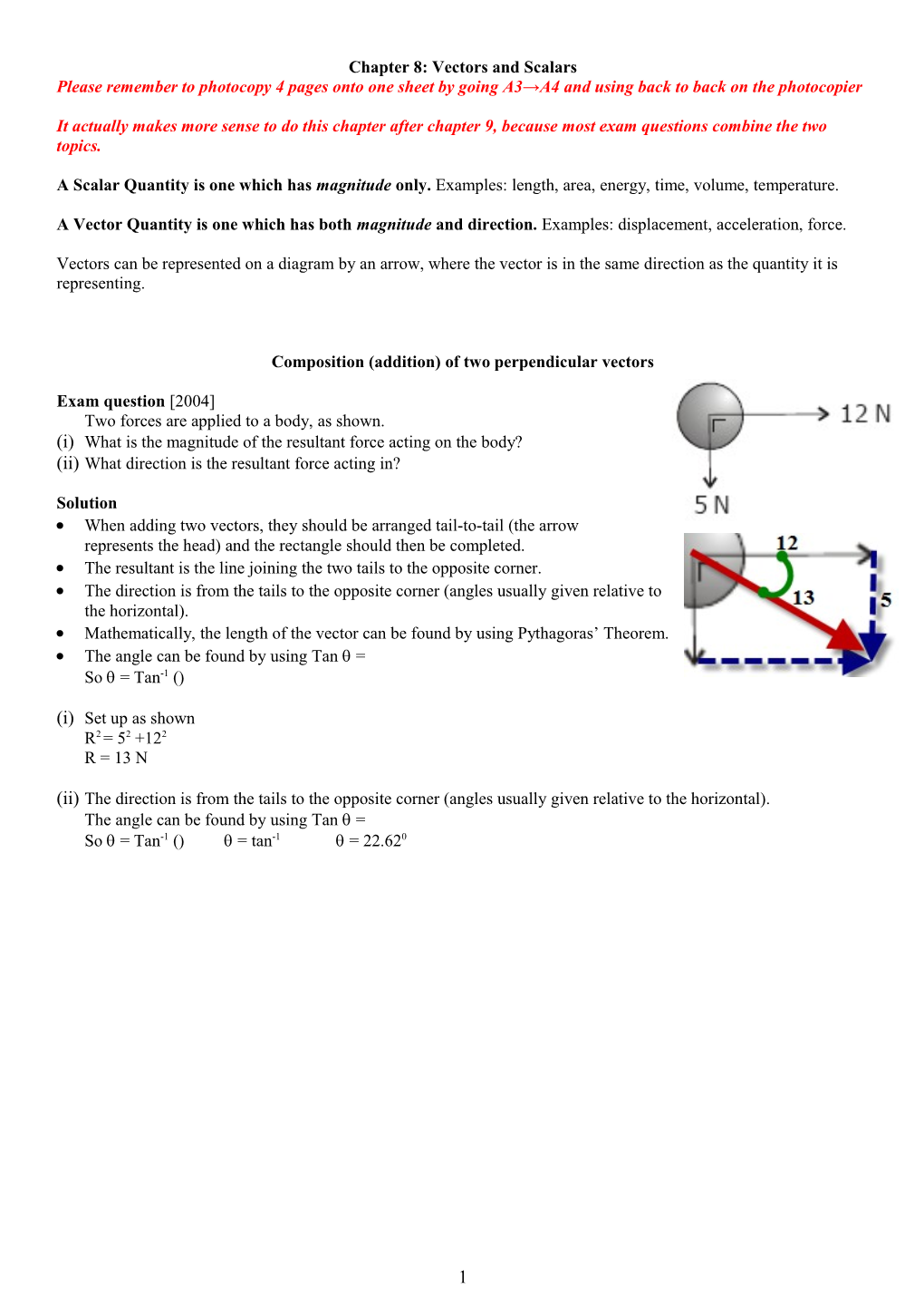 Vectors and Scalars