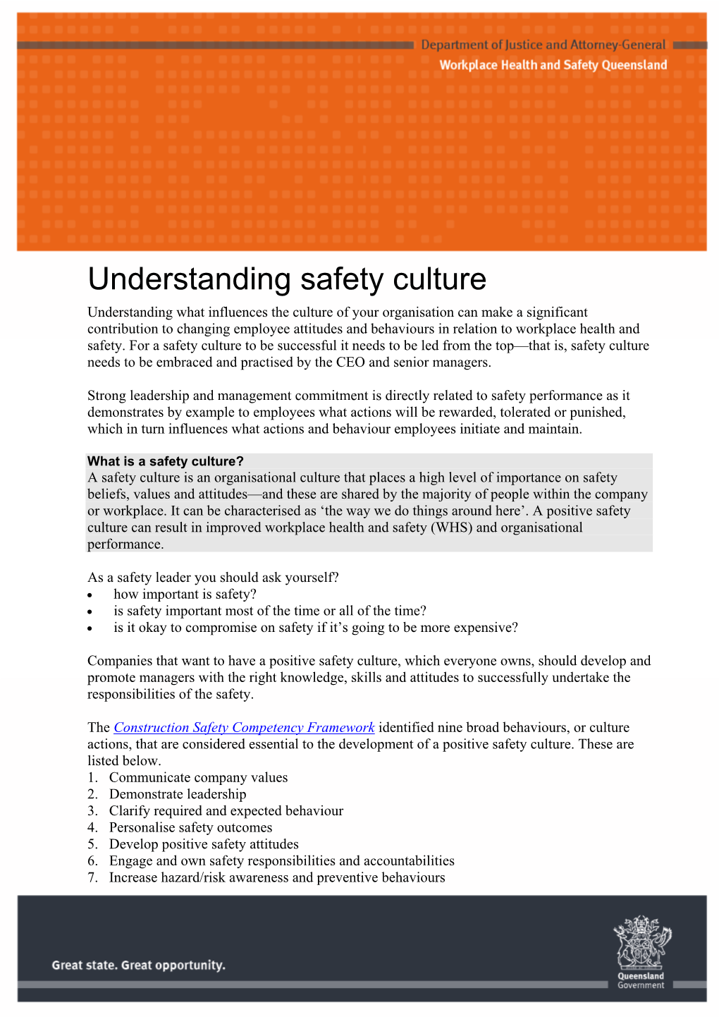 Understanding Safety Culture