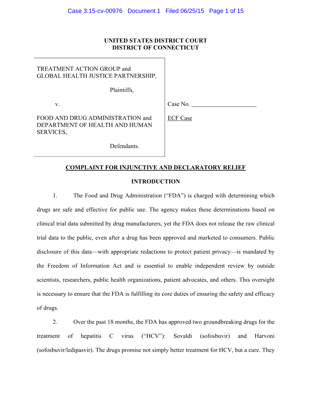 Case 3:15-Cv-00976 Document 1 Filed 06/25/15 Page 1 of 15