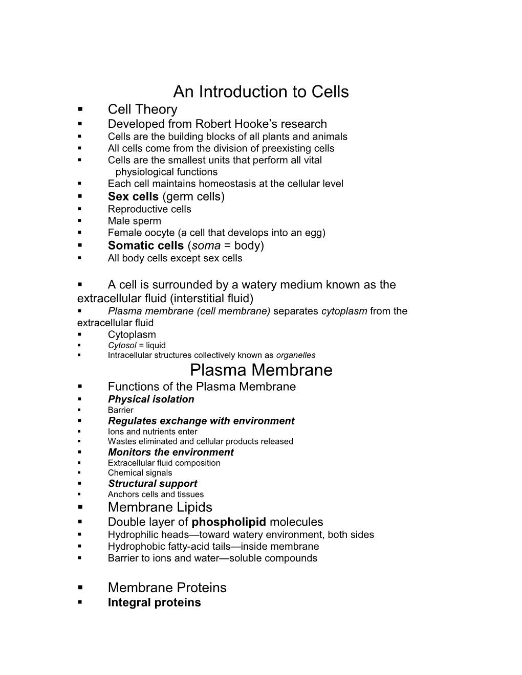 An Introduction to Cells