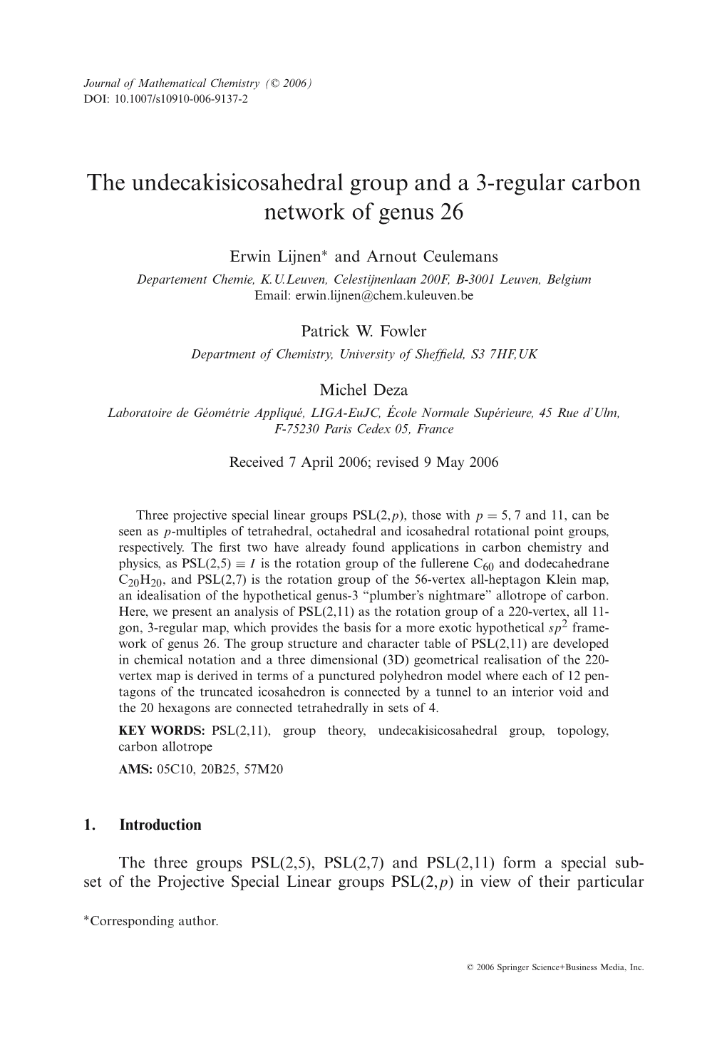 And 3-Regular Carbon Network of Genus 26