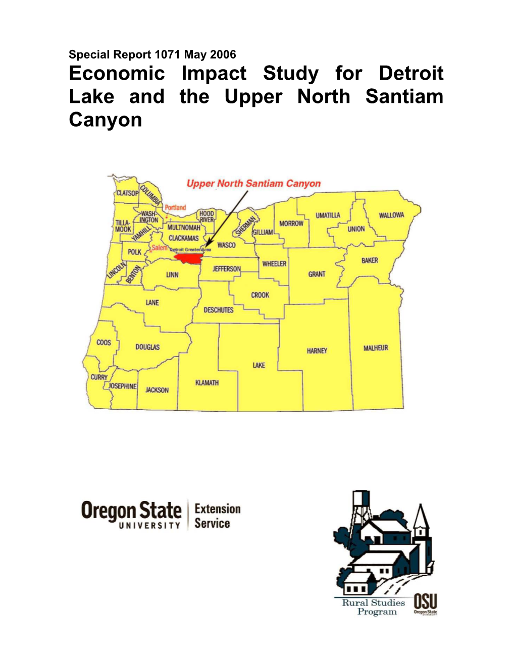 Economic Impact Study for Detroit Lake and the Upper North Santiam Canyon