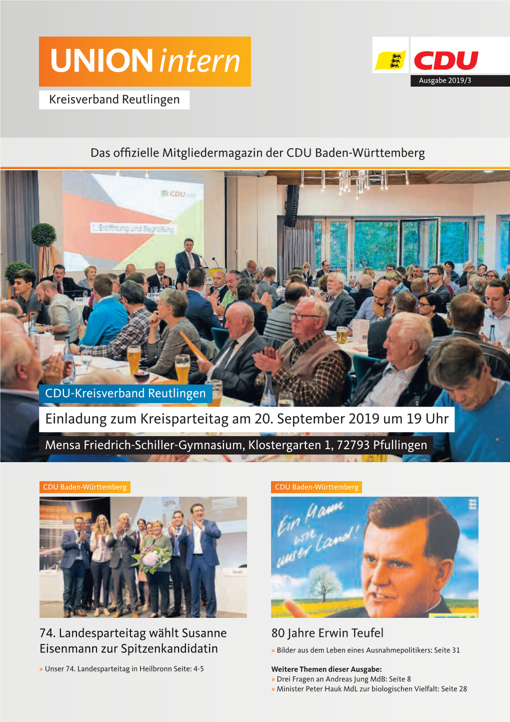 UNION Intern Ausgabe 2019/3 Kreisverband Reutlingen