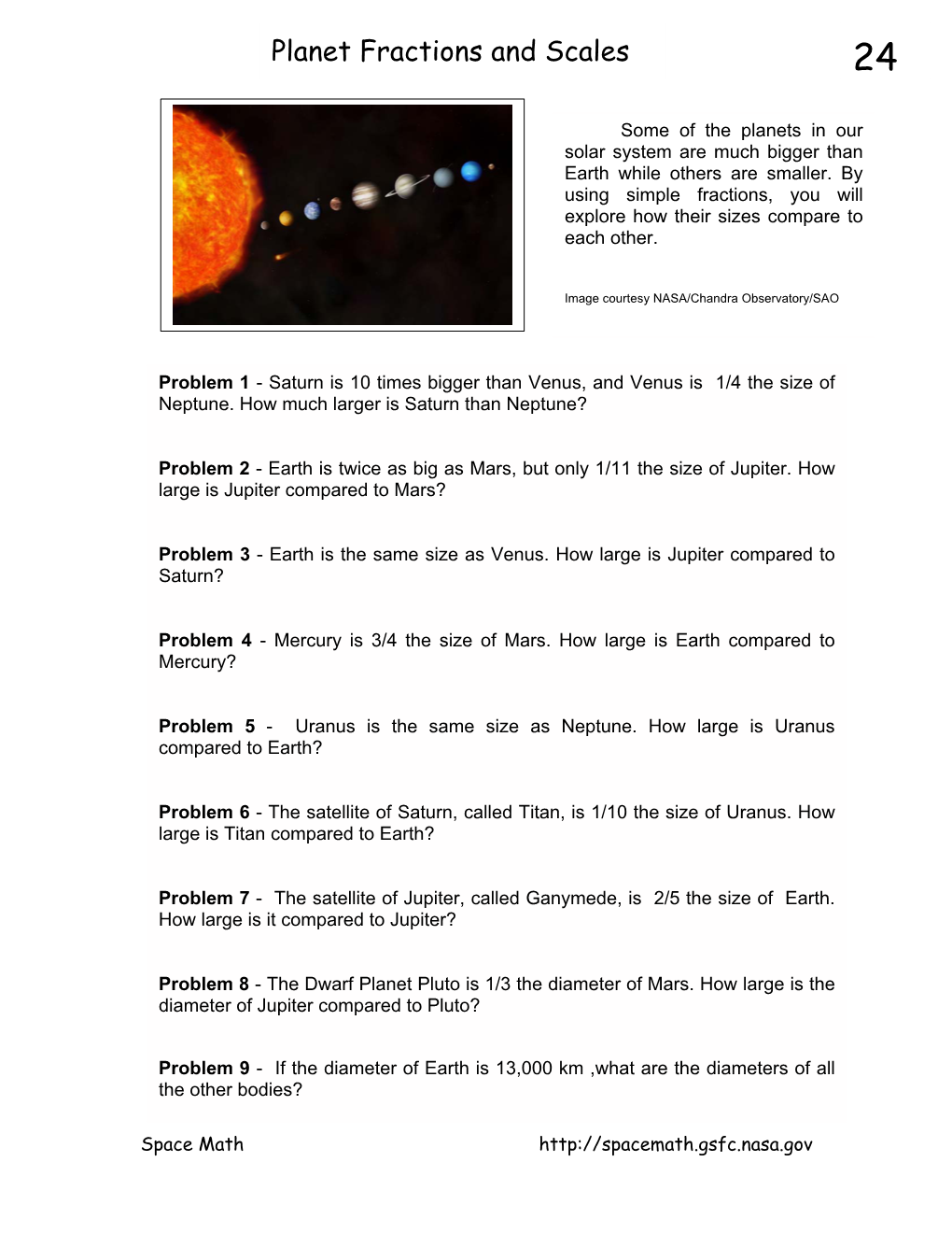 Planet Fractions and Scales 24